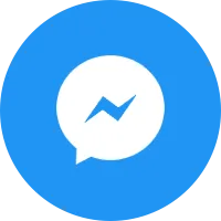 Голубой круглый логотип facebook messenger